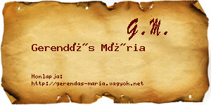 Gerendás Mária névjegykártya